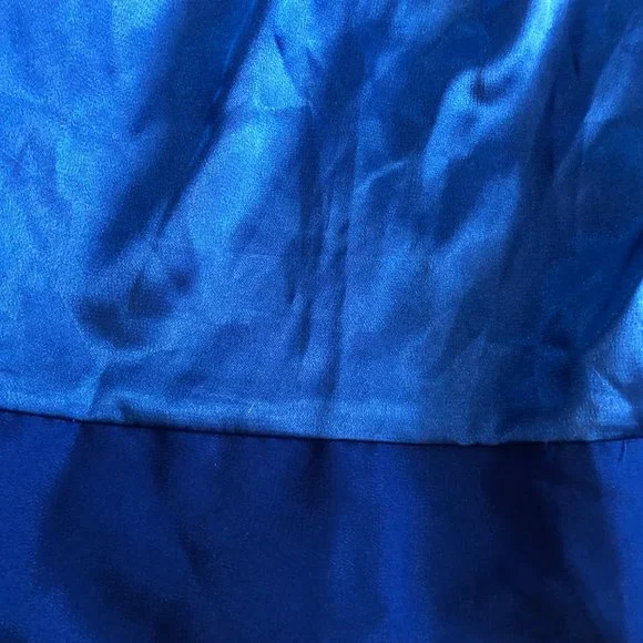 Roberta Satin Blue Short Halter Dress - Picture 6 of 6